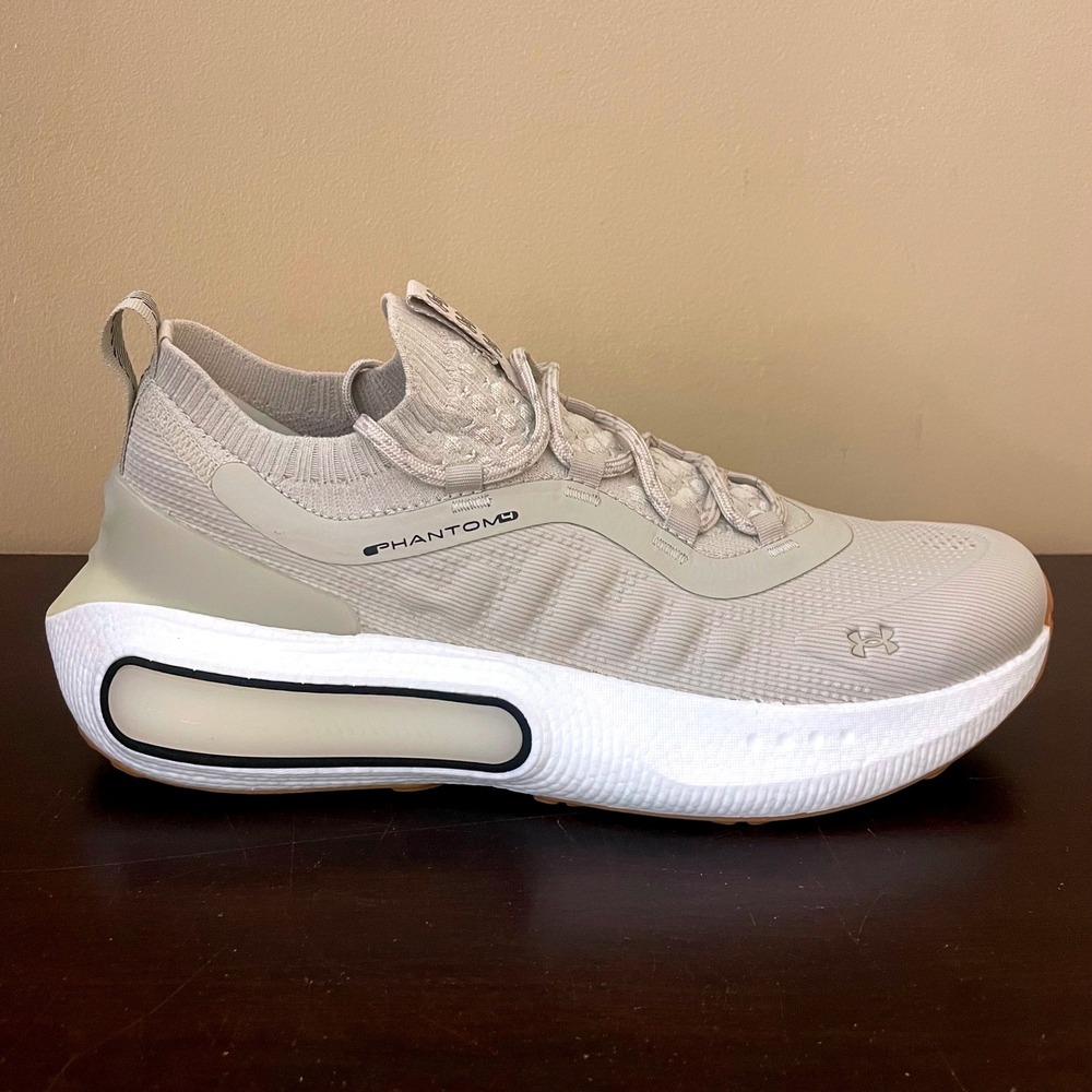 Under Armour UA Phantom 4 Mens Running Shoes Tan White 3027593-289 Size 10 - Picture 3 of 9
